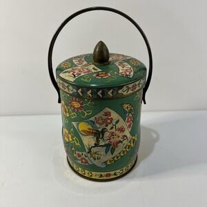 Vintage Floral Flowers Murray Allen Regal Crown‎ Confectionery Tin Hummingbird